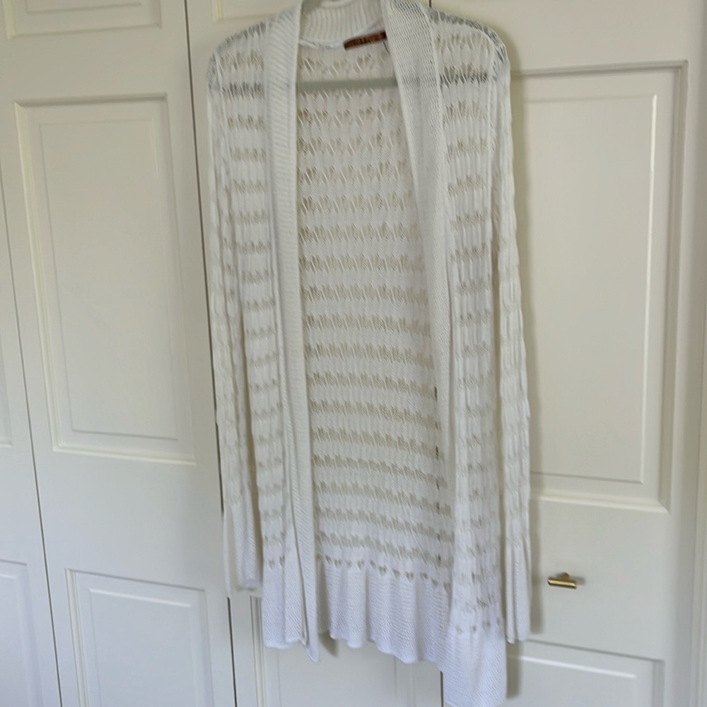 White lace sweater. Stretchy.